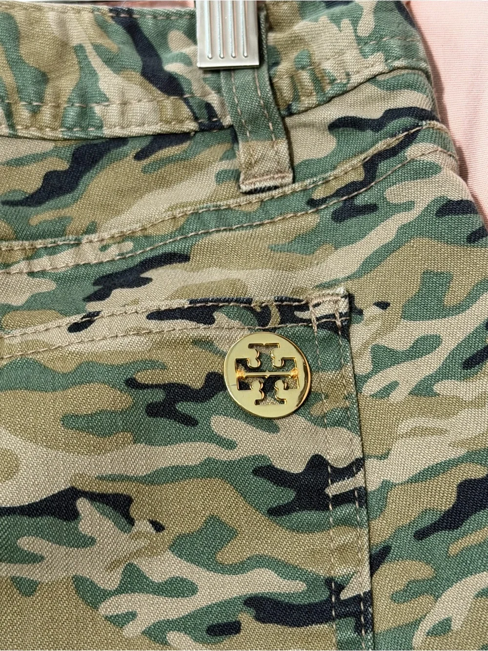 Tory Burch Skinny Camo Jeans in Olive and Black